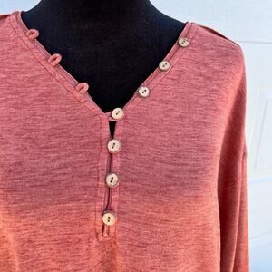NEW IN women’s size S long sleeve T shirt V neck, rust color